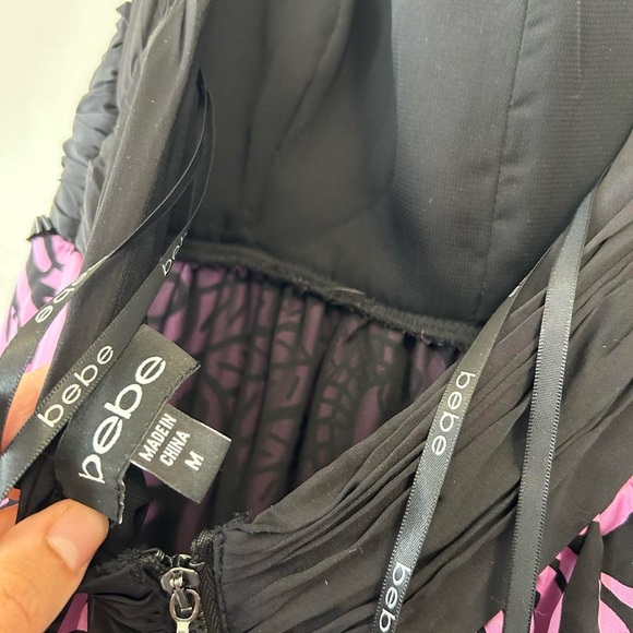 Bebe Y2K silk Black and Purple Maxi Dress - Picture 8 of 8